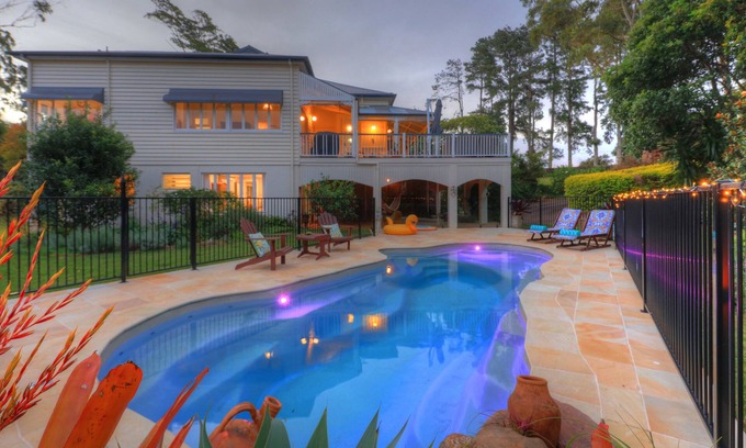 Flaxton House | Guests have the entire ground floor by the lagoon pool & gardens.