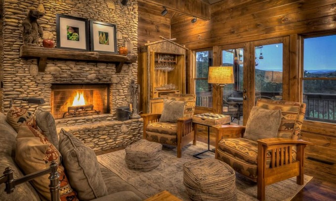 Ellijay Cabin | Happy Trails - Pet Friendly | Outdoor Fireplace | Hot Tub