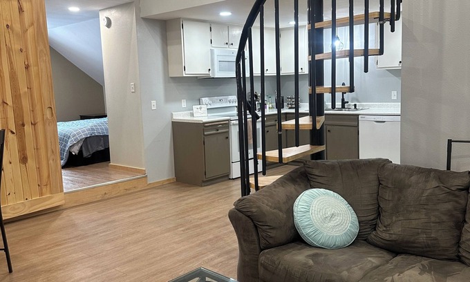 Thief River Falls Condo | hief River Falls Cozy 2 Bdrm Condo: Loft Bedroom, River Views & Train Charm