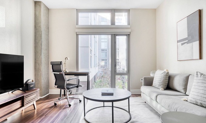 Mission Bay Apartment | Hip Mission Bay 1BR w/Gym & W/D, walk to Caltrain & Muni, by Blueground
