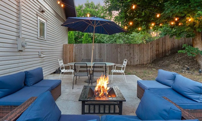South Perry District House | Historic 5BR Home Foosball Fire Pit Near Downtown