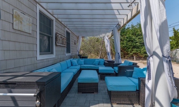 Napeague House | Inviting dog-friendly home w/ fireplace, hot tub, enclosed yard-walk to beach