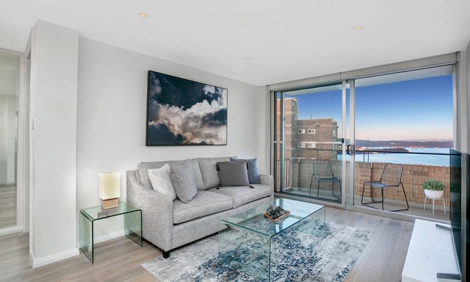 Kirribilli Apartment | Kirribilli - CBEL2 - Carabella - Top-Floor 1BR with Harbour Views Balcony Near Kirribilli Village