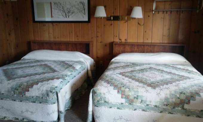 Little Sturgeon House | Kitchenette offering 2 Queen Beds at a mom and pop motel 1/2 mile to the bay ...