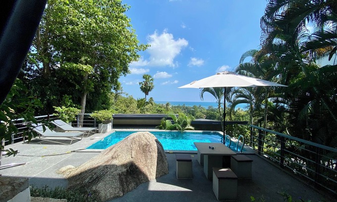 Hua Thanon Villa | Ko Samui Sea View Pool villa Paris, with car, just 400m to the Beach