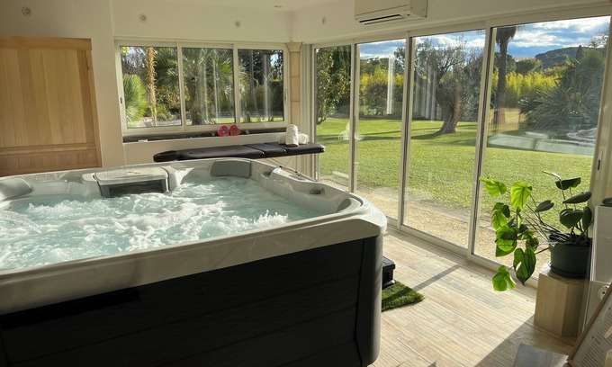 Boisset-et-Gaujac House | L'OASIS DE BOISSET : MAS 5*, 3 min from Anduze, private SWIMMING POOL SPA SAUNA, 16 people