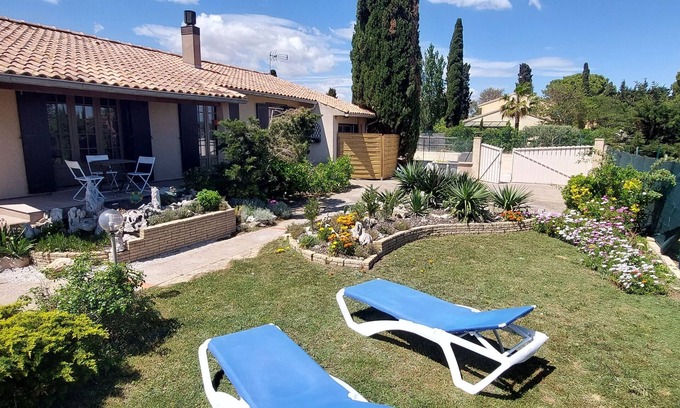Marseillan House | La Maison de Georges , Jolie Maison Climatisée Avec Terrain vue Etang de Thau