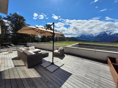 Laax Apartment | Laax Alpine Lodge by Quokka 360 - terrace with magnificent mountain views