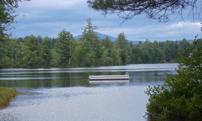 Conway Ski Chalet | LAKE FRONT Rustic Ski Chalet with Private Beach