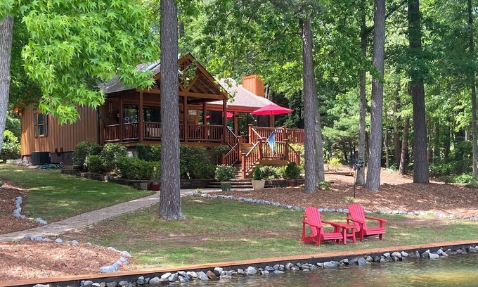 Timber Creek Cottage | Lake Gaston Cottage - Awesome Wide Cove View with Huge Dock & Kayaks, Canoe