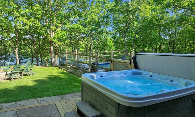 Pocono Mountain Lake House | Lakefront, Heated Pool, Pvt Hot Tub, Arcade, Dock Ping Pong, Foosball