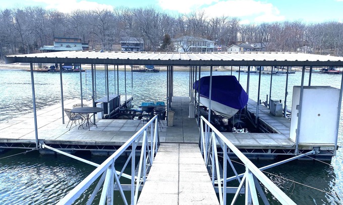 Gravois Mills House | Lakefront Home with Private Dock and Slip