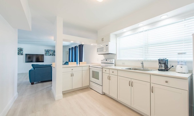 Barrier Island Apartment | Large and tranquil suite, just steps from the Ocean.