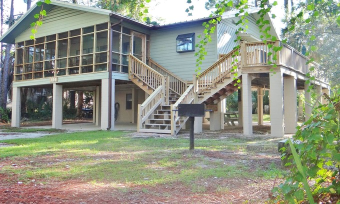 Indian Pass Cottage | Large screen porch plus open deck, Good Price Value! Short walk to beach access