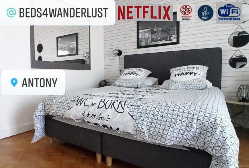 Antony Apartment | Le Parisien T1Antony-Berny by Beds4Wanderlust - 35m2 avec Balcon - Aéroport Orly 5miles - Train Station RER B ORLYVAL 1mile
