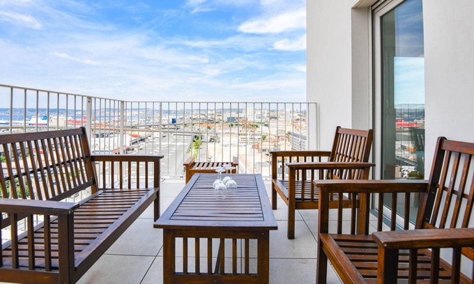 Euromed - La Joliette Apartment | Le Ruffi - Appart 1 ch avec terrasse et parking