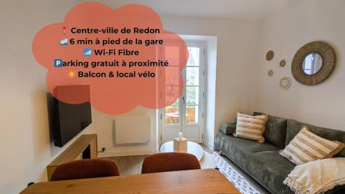Redon Apartment | Le Terra Redon - T2 tout équipé avec balcon, local vélo et gare à 6 minutes à pied