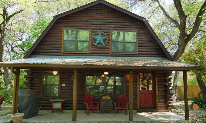 Wimberley House | Log Cabin Get Away - 2 Private River Parks/Deep Water/Rustic Cute/Pets OK