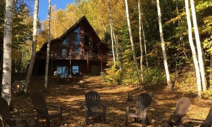 Au Train Cabin | Log Home Luxury awaits on the west shore of AuTrain Lake!