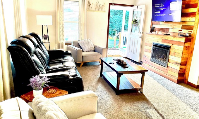 Logan House | Logan, Ohio in the Heart of Hocking Hills, pool table, king size bed, Firepit