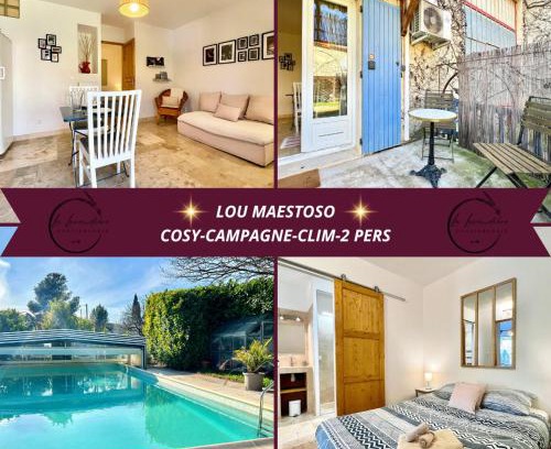 Lancon-Provence Apartment | Lou Maestoso - Cosy, Campagne, CLIM, 2 personnes
