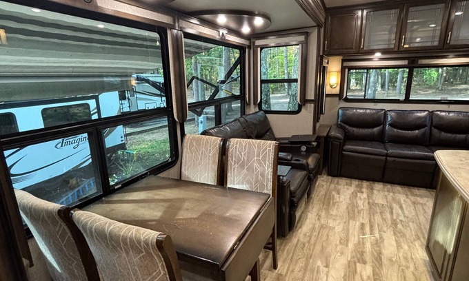 Higgins Lake House | Luxe All-Season Solitude 5th Wheel at Northern Nights Campground, Higgins Lake