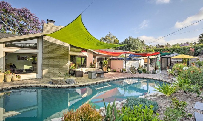 Mount Helix Villa | Luxe El Cajon Oasis with Pool, Fire Pit and Pavilion