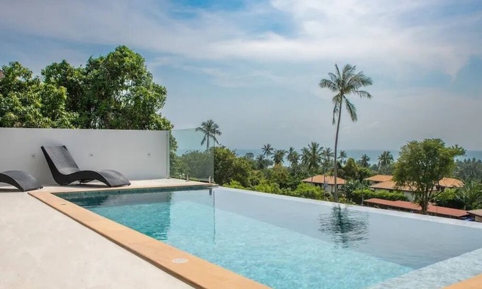Koh Samui Villa | Luxurious 3-bedroom retreat with jungle, mountain, and sea views, private pool, and terrace