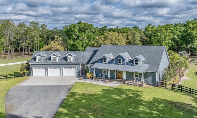 Inverness House | Luxurious 6-bedroom estate with pool, on over 6 fenced in acres