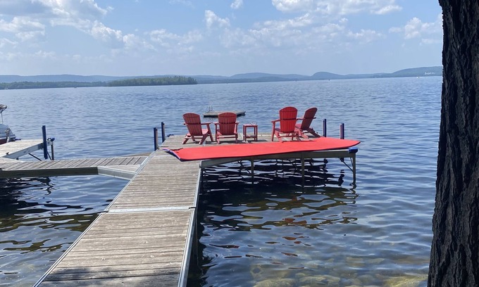 Belgrade House | Luxurious lakefront home with 750' of spectacular frontage on Great Pond