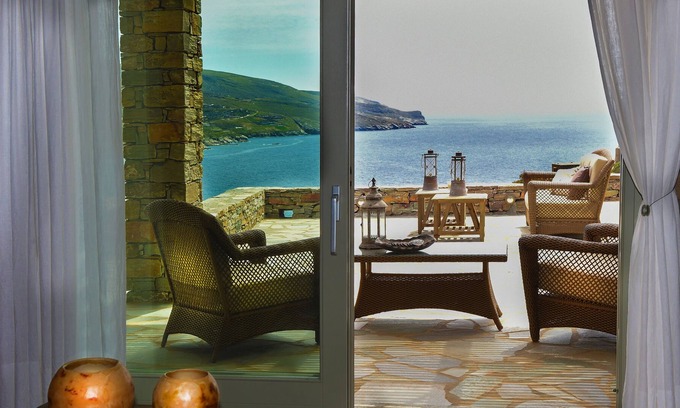 Koundouros Villa | Luxurious Stone Villa with Sea View and Pool in Kea (Tzia)-Regist Nu:00000120305