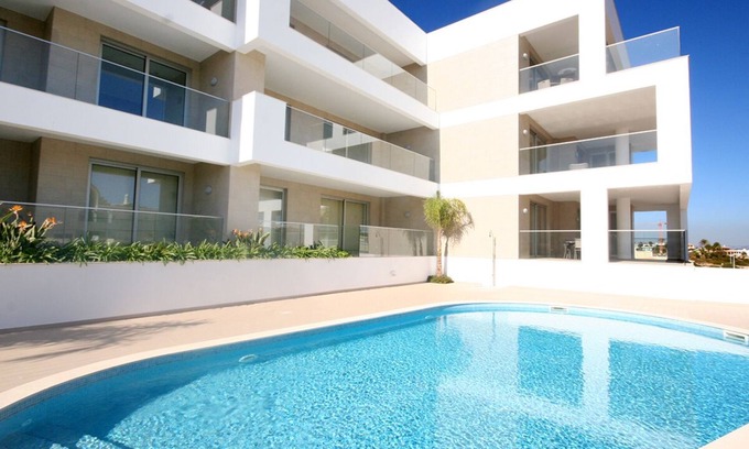 Porto de Mos Apartment | Luxury 2 Bedroom Apt w/Amazing Sea Views, Communal Pool & Jacuzzi, near Beach