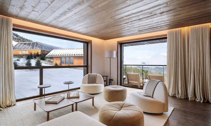 Courchevel Apartment | Luxury Courchevel: Suite & Mountain Nook, Sleeps 6, Terrace Access