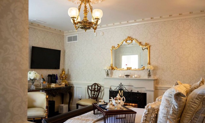 Thompson House | Luxury guest rooms in recently restored 1845 Gothic Revival Mansion.