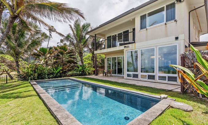 Laie House | Luxury Laie Beachfront Estate w/Private Pool, Spacious Living & Ocean Access