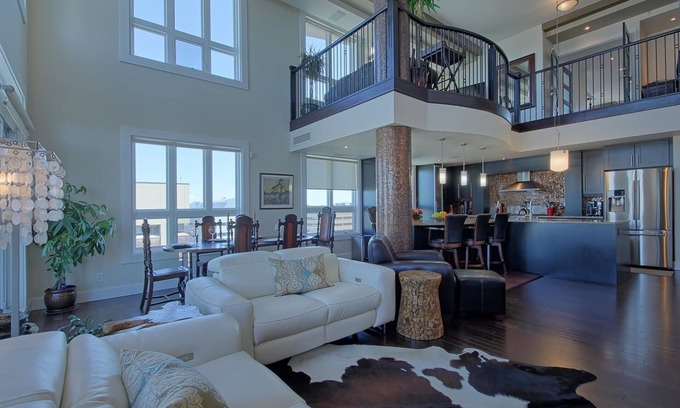 North Central Edmonton Condo | Luxury Penthouse Oasis, Rooftop Patio, River View, Downtown