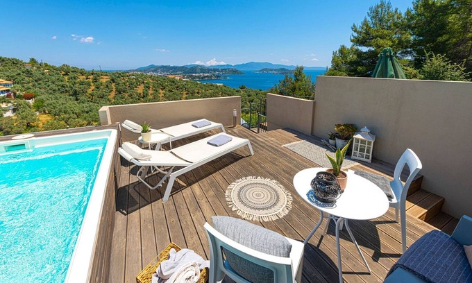 Katsarou Villa | Luxury Skiathos Villa | 2 Bedrooms | Villa Suite White Gea | Private Pool