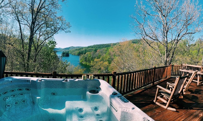 Topton Cabin | Luxury Vacation Home on water w/dock, boat slip and amazing views