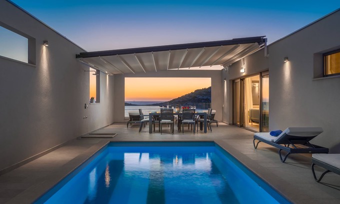 Razanj Villa | Luxury villa with heated private pool. Beach 20 m from villa, amazing view