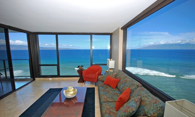 Honokowai Condo | MA1109 SPECTACULAR 270 DEG. VIEWS-CORNER OCEANFRONT 2BR/2BA-SPECIAL JULY 495!