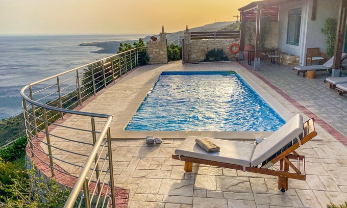 Agios Vasileios Villa | Maistros villa on a hillside of South Crete with a view of Libyan sea.