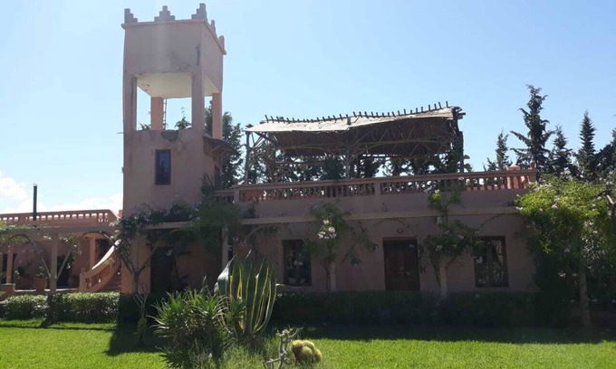 Sidi Abdallah Ghiat House | Marrakech Riad room with mountain and pool view