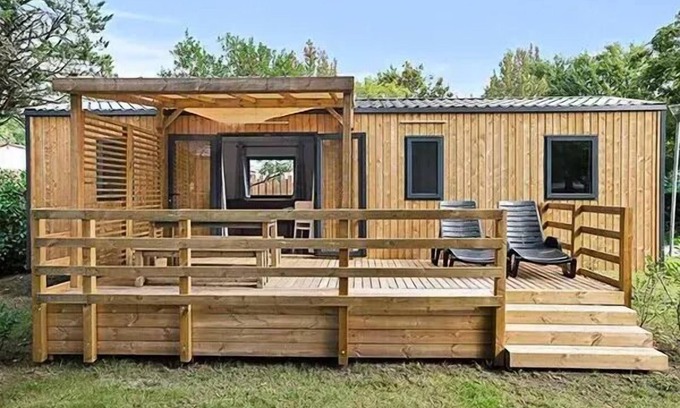 Greoux-les-Bains House | Mobil-home | Ultimate | 3 Ch. | 6 pers. | Raised terrace | A/C | TV