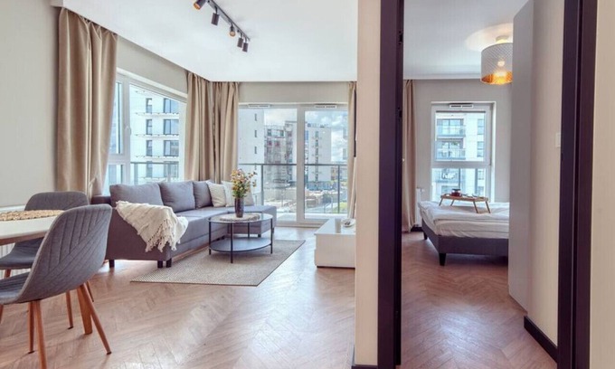 Nowy Port Apartment | Modern Business Apartments - Balcony, Parking by Rentujemy