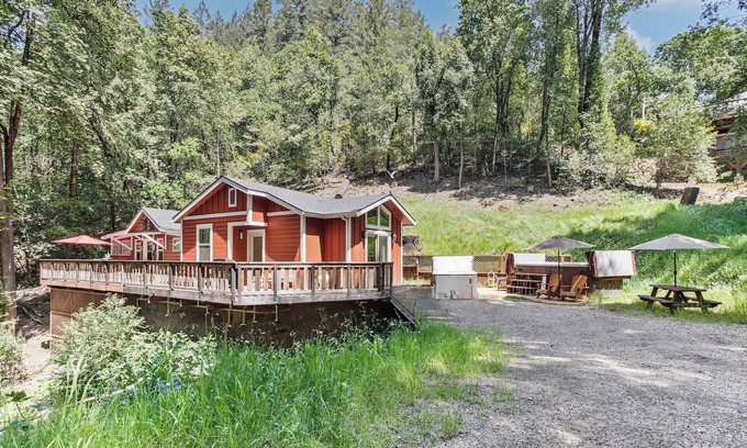 Hacienda Cabin | Modern Cabin Retreat w/Swim Spa, Hot Tub & A/C