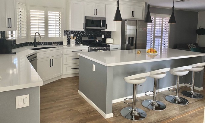 Thousand Palms House | Modern Manufactured Home with a Classic Palm Springs style Mountain & Palms view