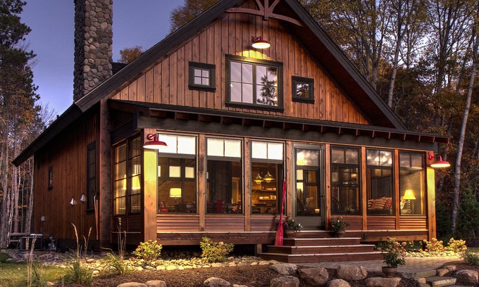 Crosslake Cabin | Modern Rustic Cabin-Includes Pontoon Boat & Sunsets on Fantastic Lakeside Porch!