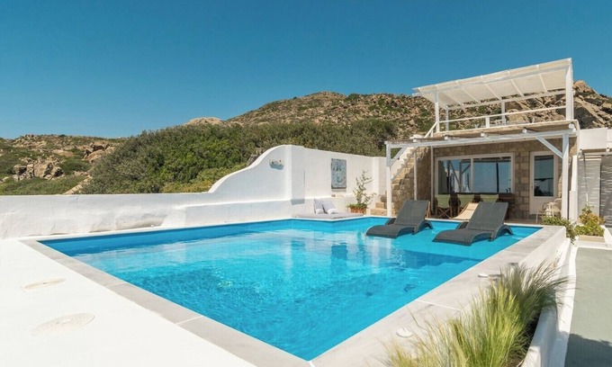 Milos Villa | Modern villa with a stunning sea view and a swimming pool