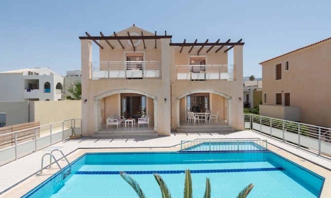 Rethymno Villa | Modern Villa with Private Pool and Amazing Sea Views and just 100 meters to the Beach !