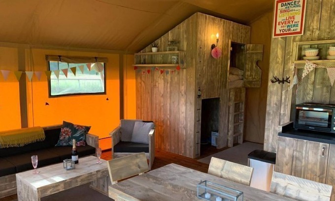 Foxley Apartment | Muntjac is a wonderful safari tent situated in rural Norfolk with ample space